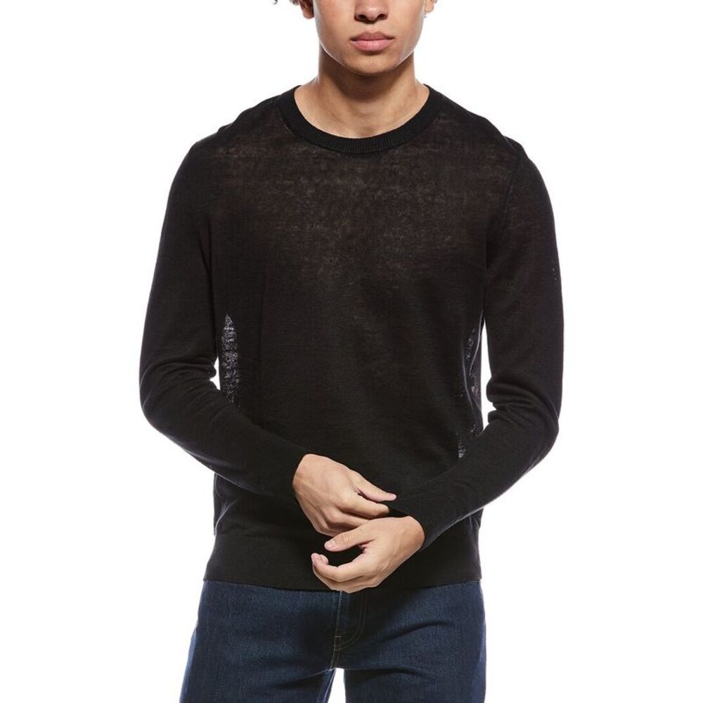 Helmut Lang Mens  Linen T-Shirt, Black